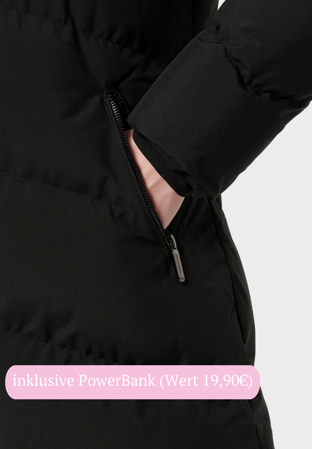 Veluna - beheizte Jacke lang schwarz