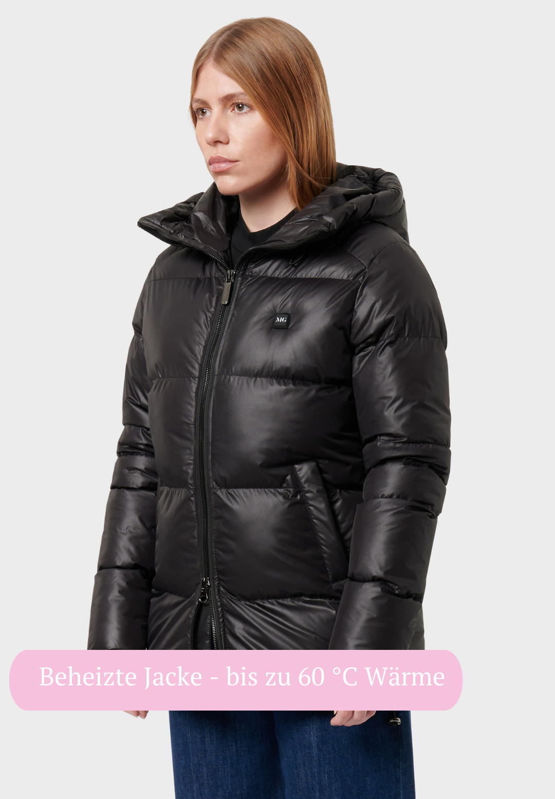 Veluna - beheizte Jacke shiny schwarz