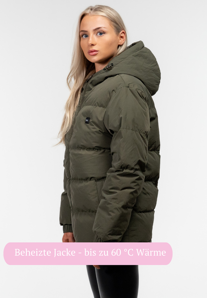 Veluna - beheizte Jacke olive grün