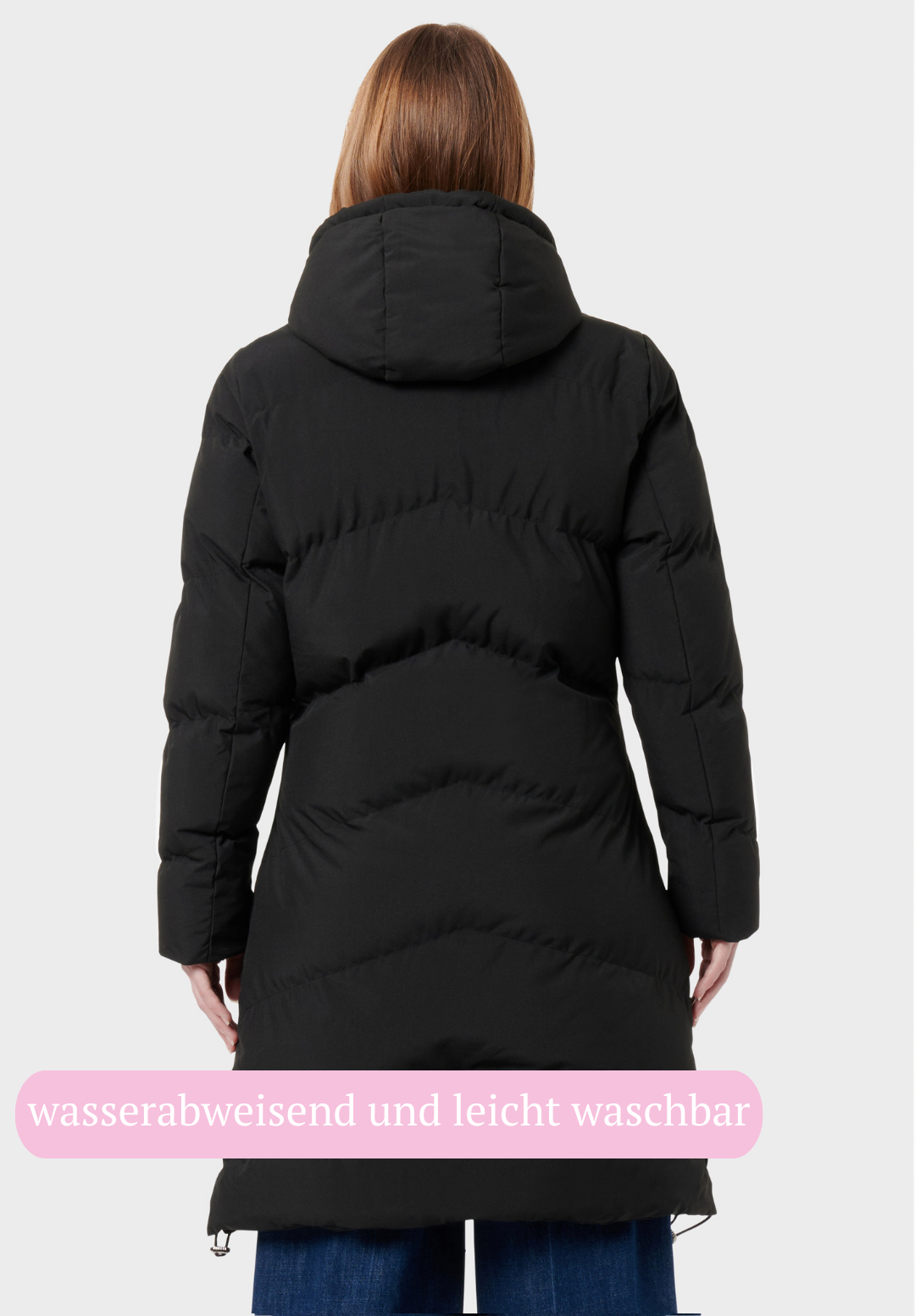 Veluna - beheizte Jacke lang schwarz