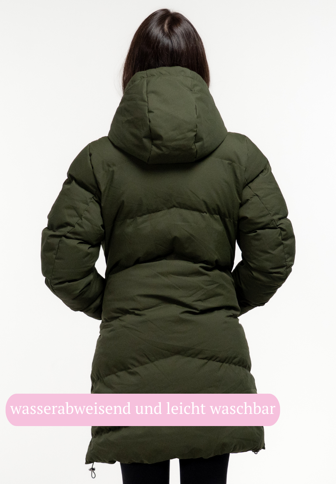 Veluna - beheizte Jacke lang olive grün