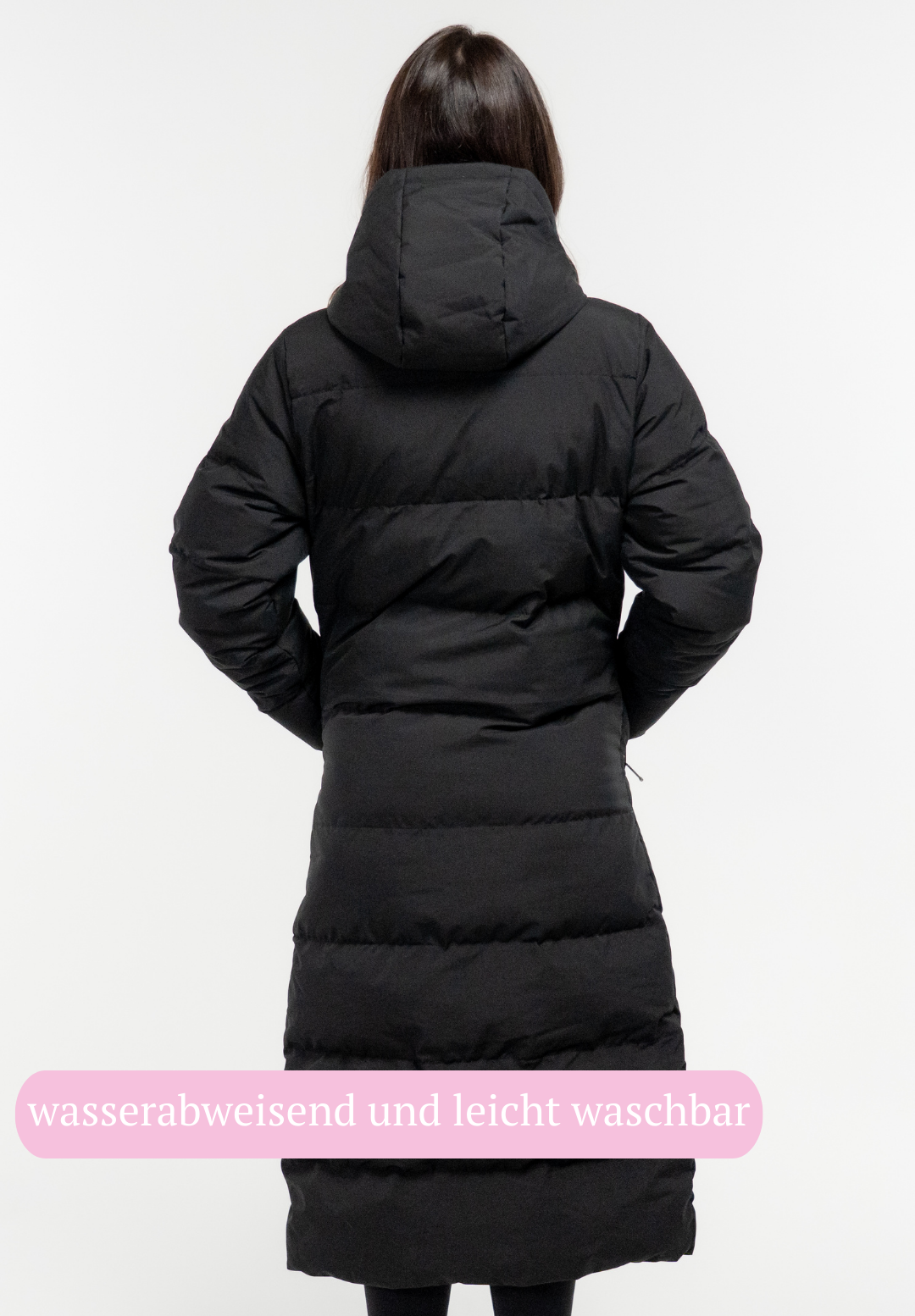 Veluna - beheizte Jacke super lang schwarz