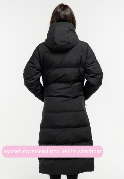 Veluna - beheizte Jacke super lang schwarz