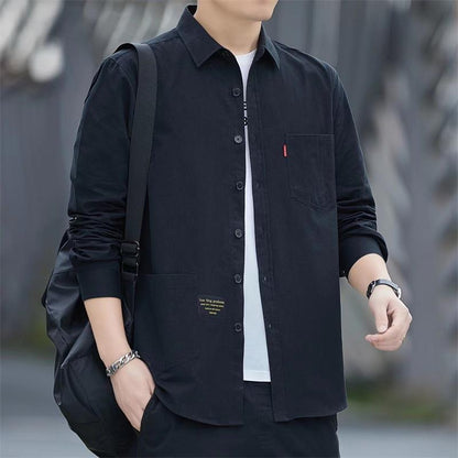 Herren Freizeithemd aus reiner Baumwolle mit langen Ärmeln