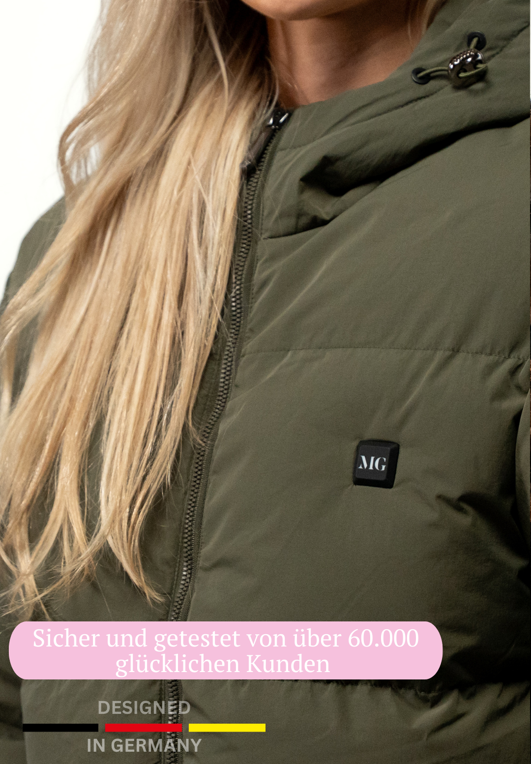 Veluna - beheizte Jacke olive grün