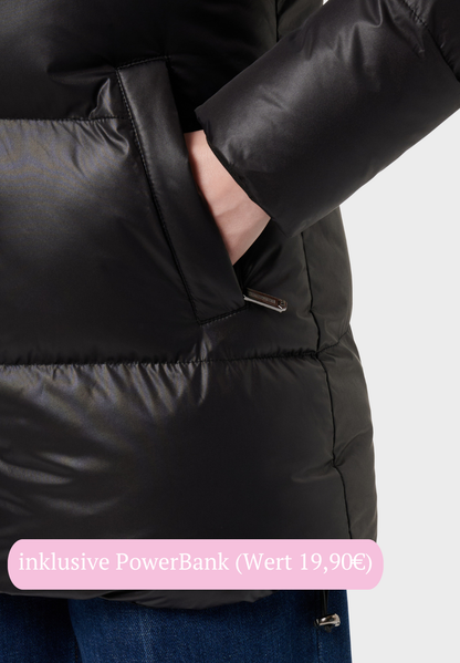 Veluna - beheizte Jacke shiny schwarz