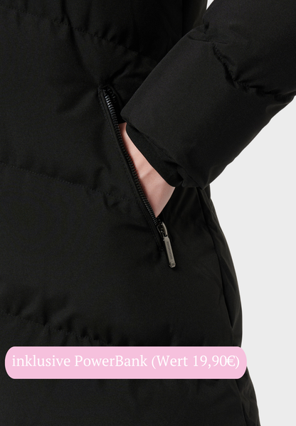 Veluna - beheizte Jacke lang schwarz
