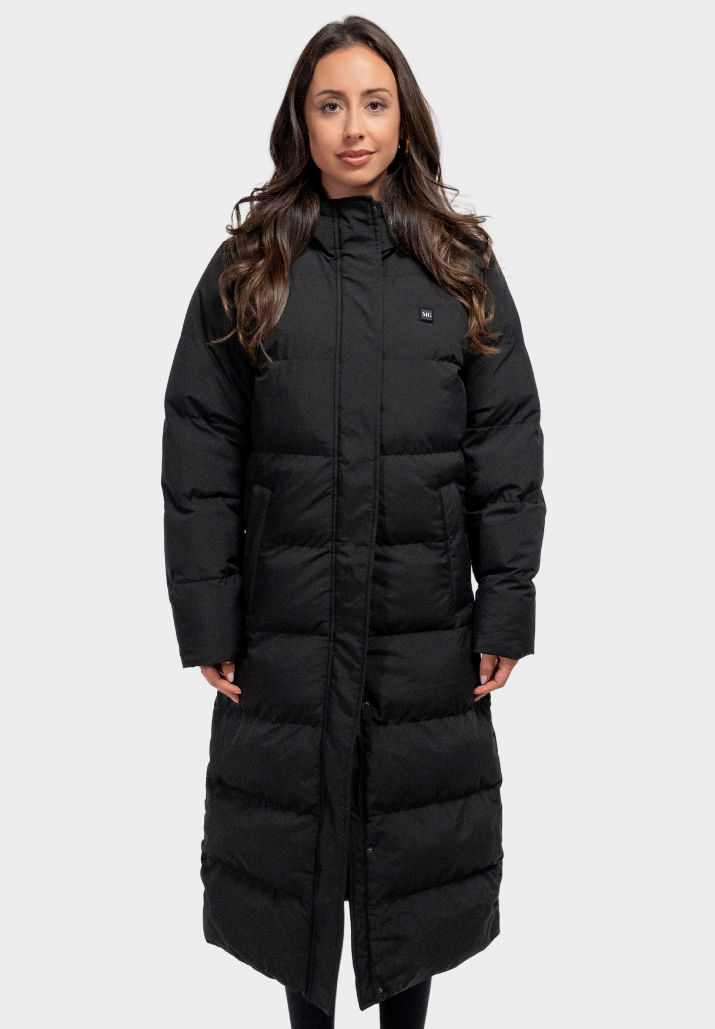 Veluna - beheizte Jacke super lang schwarz