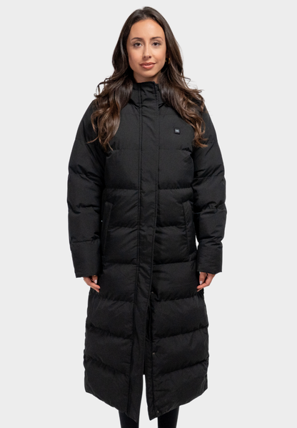 Veluna - beheizte Jacke super lang schwarz