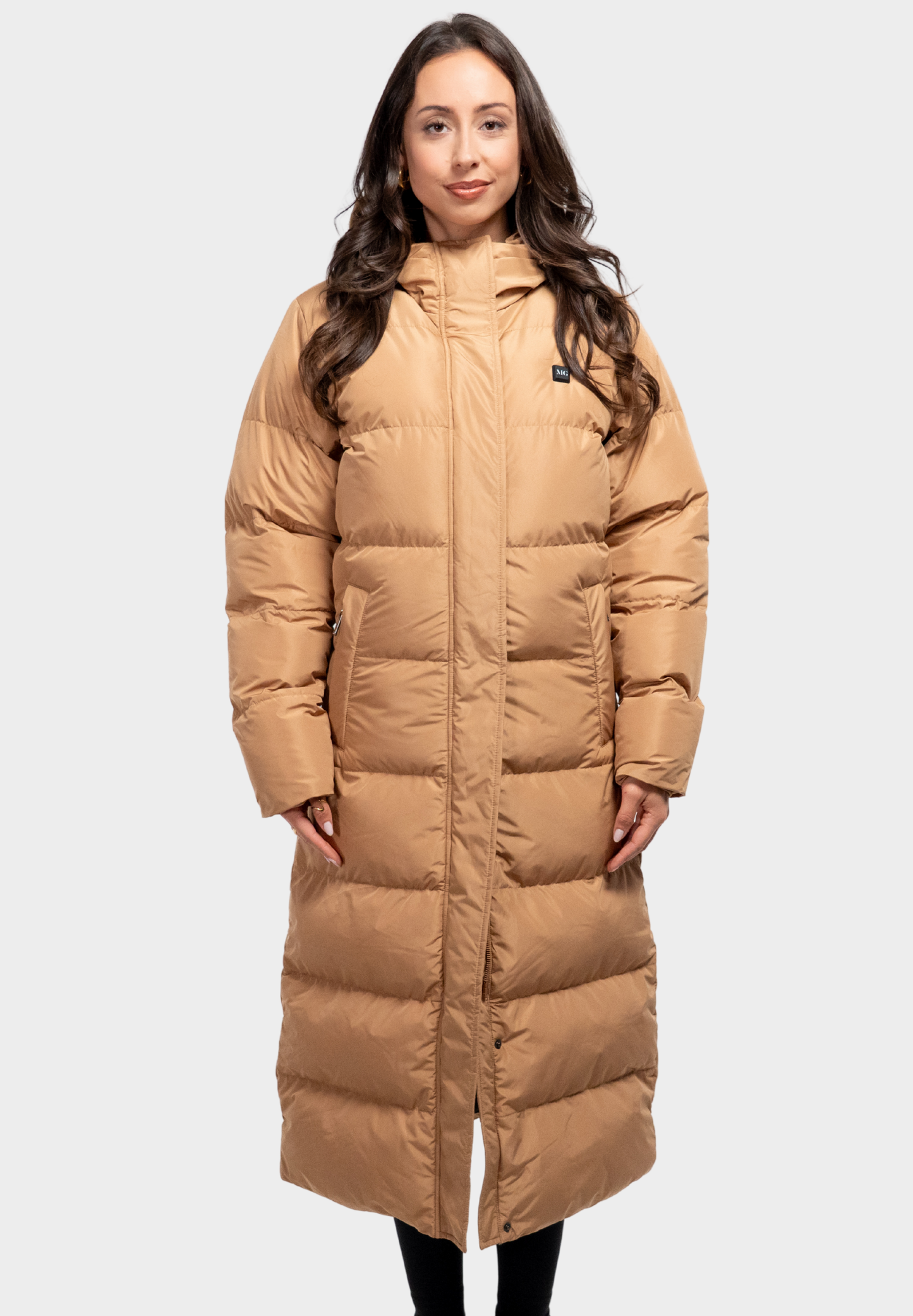 Veluna - beheizte Jacke super lang sand