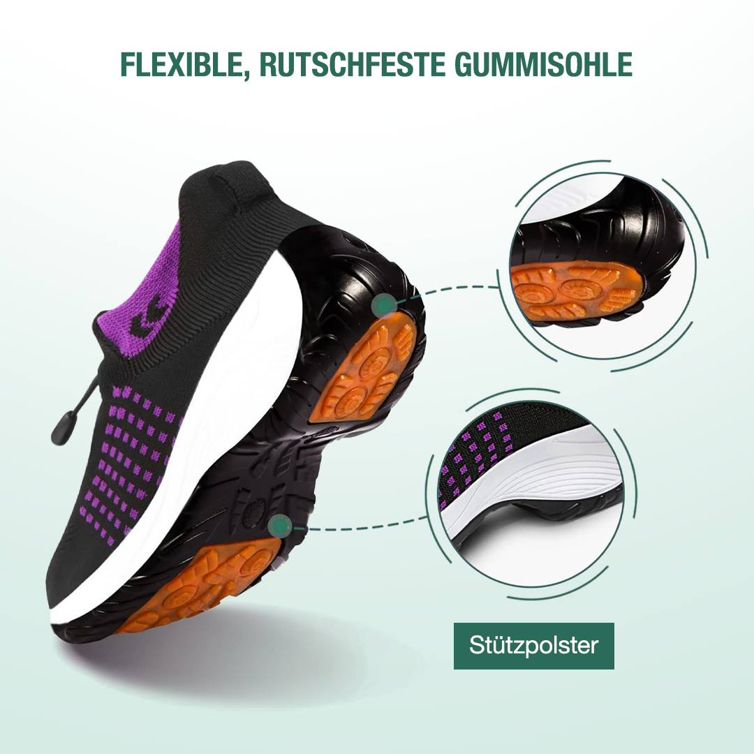 Ambulo Orthopädische Schuhe Strickstoff - Lila Schwarz